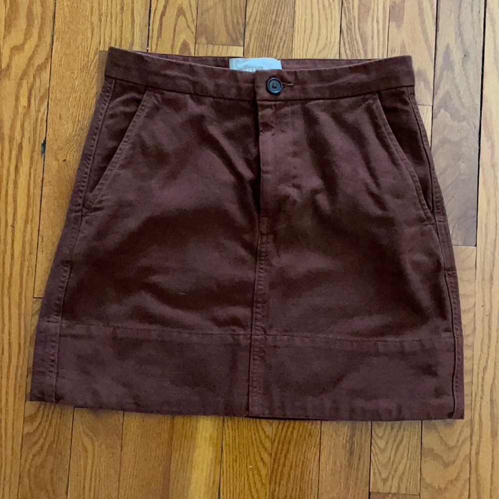 EVERLANE canvas stamp skirt- rust